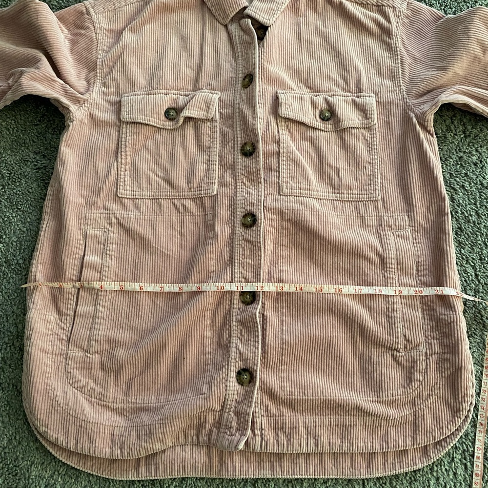 Madewell Pink Ribbed Soft Corduroy Yorkway Oversized Shirt-Jacket Shacket Sz S - Picture 9 of 12